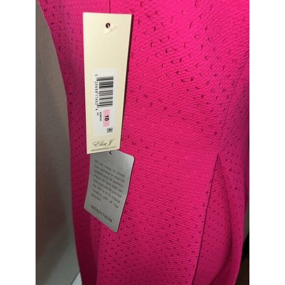 Eliza J Nordstrom Fuchsia Dress 10 Fit Flare New Perforated Lined - Picture 13 of 14